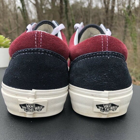 Vans T375 Authentic Two-Tone Suede Skate Shoe Size MENS 9.5 / WOMENS 11 Blue Red - Picture 8 of 12